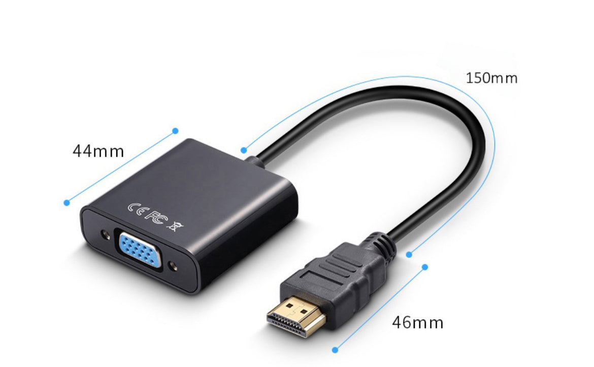 HDMI naar VGA Adapter Kabel - 1080p Full HD - Zwart