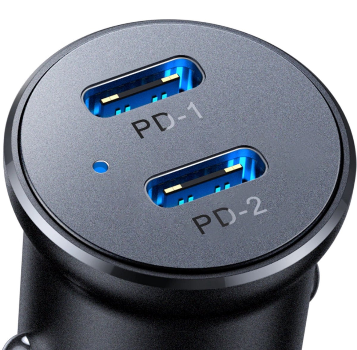Autolader USB-C en USB-C - Dubbele Snellader - Sigarettenaansteker - 30W - Zwart