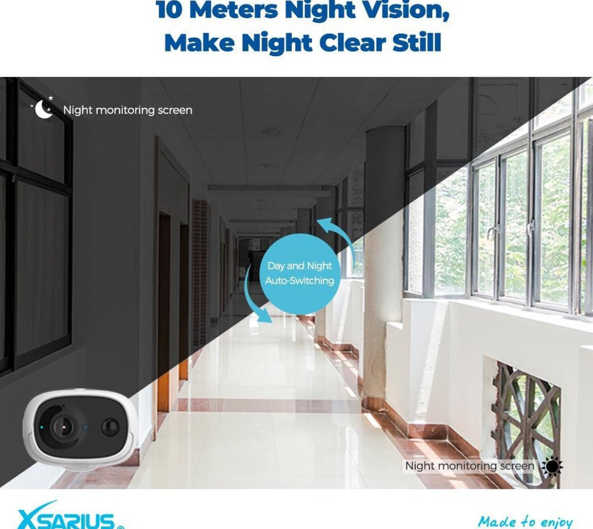 Xsarius Mobicam Pro draadloze WiFi Camera met ingebouwde accu - tweeweg audio en bewegingsdetectie