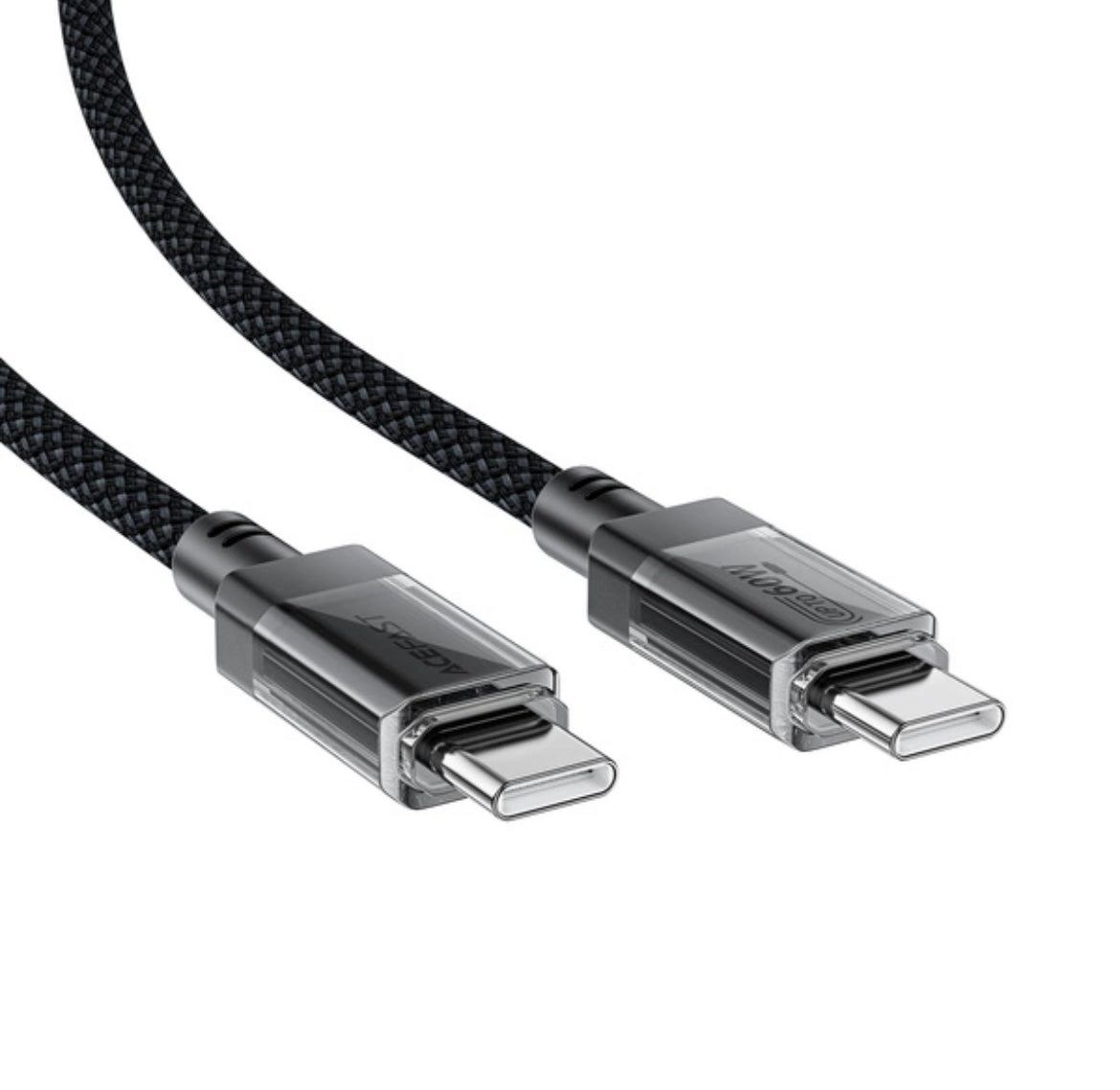 USB-C naar USB-C kabel - Oplaadkabel - 1.2 Meter - 480 Mbps - 60W - Nylon - Zwart