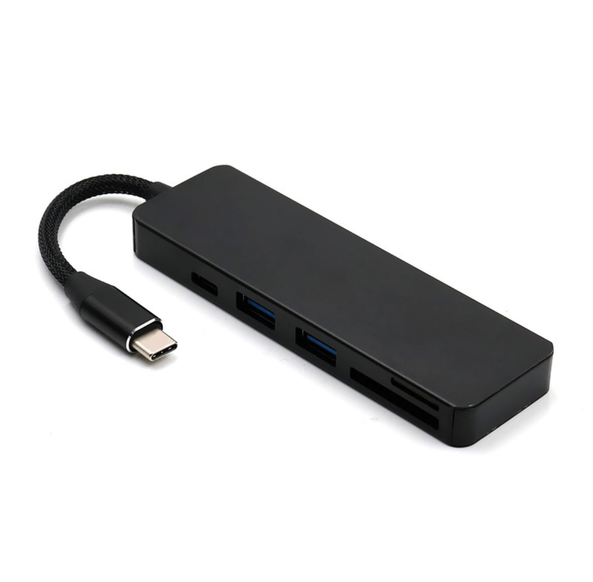 USB Splitter & SD Kaartlezer - USB Hub 3.0 - 2 Poorten - USB-C aansluiting - Aluminium