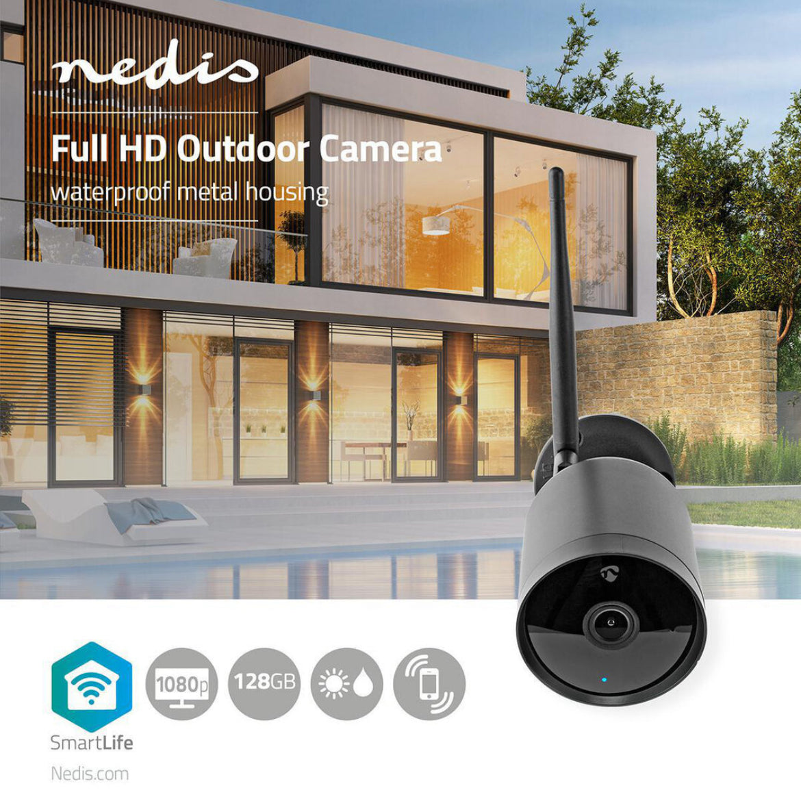 SmartLife Camera voor Buiten Wi-Fi Full HD 1080p IP65 Cloud Opslag microSD 12 V DC Met bewegingssensor Nachtzicht
