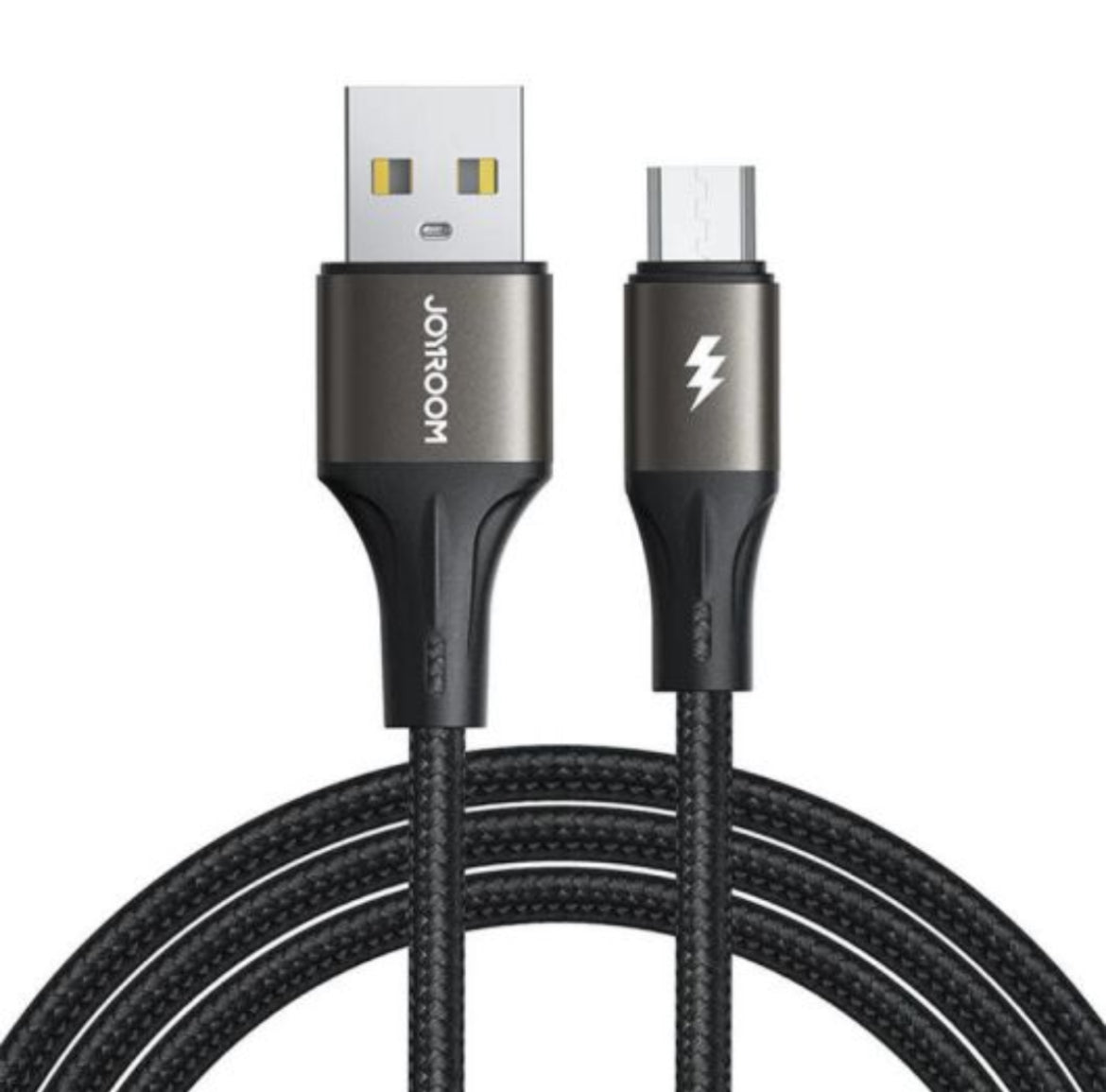 USB-A naar Micro USB kabel - Nylon - 3A Snellader - 1,2 Meter - Zwart