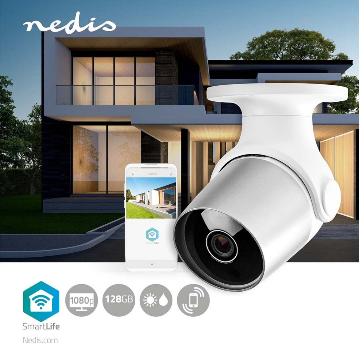 SmartLife Camera voor Buiten Wi-Fi Full HD 1080p IP65 Cloud Opslag microSD 12 V DC Met bewegingssensor Nachtzicht