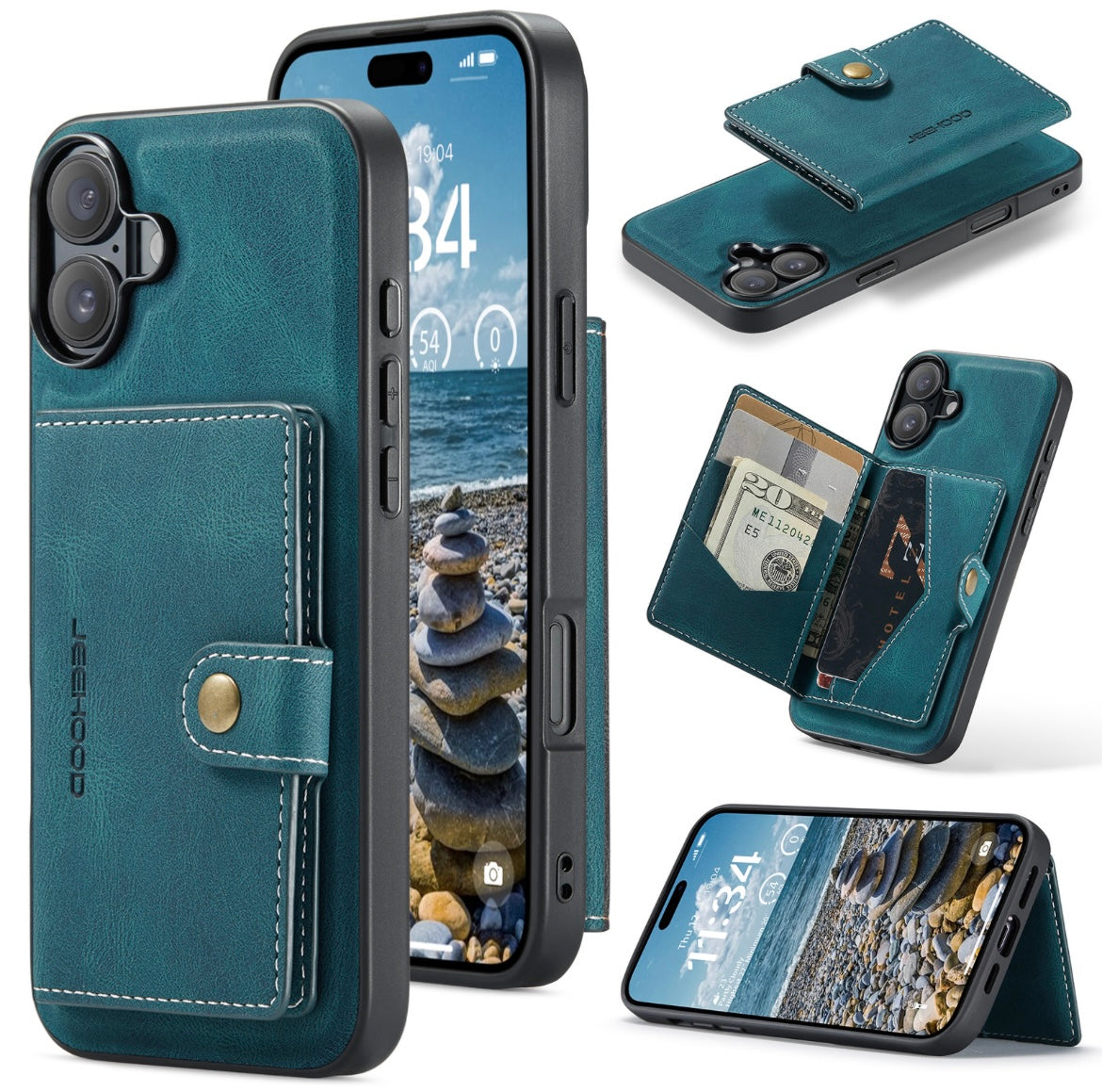 Back cover voor Apple iPhone 15/16 Series - met magnetische pasjeshouder