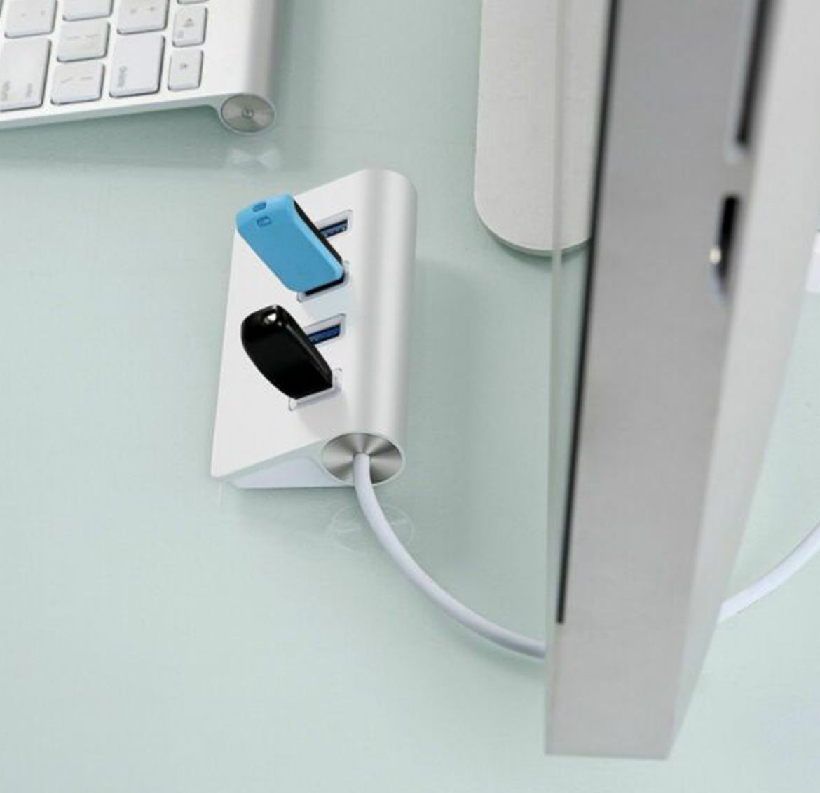 USB Splitter -USB Hub 3.0 - USB Hub 4 Poort - Usb hub met voeding - Aluminium