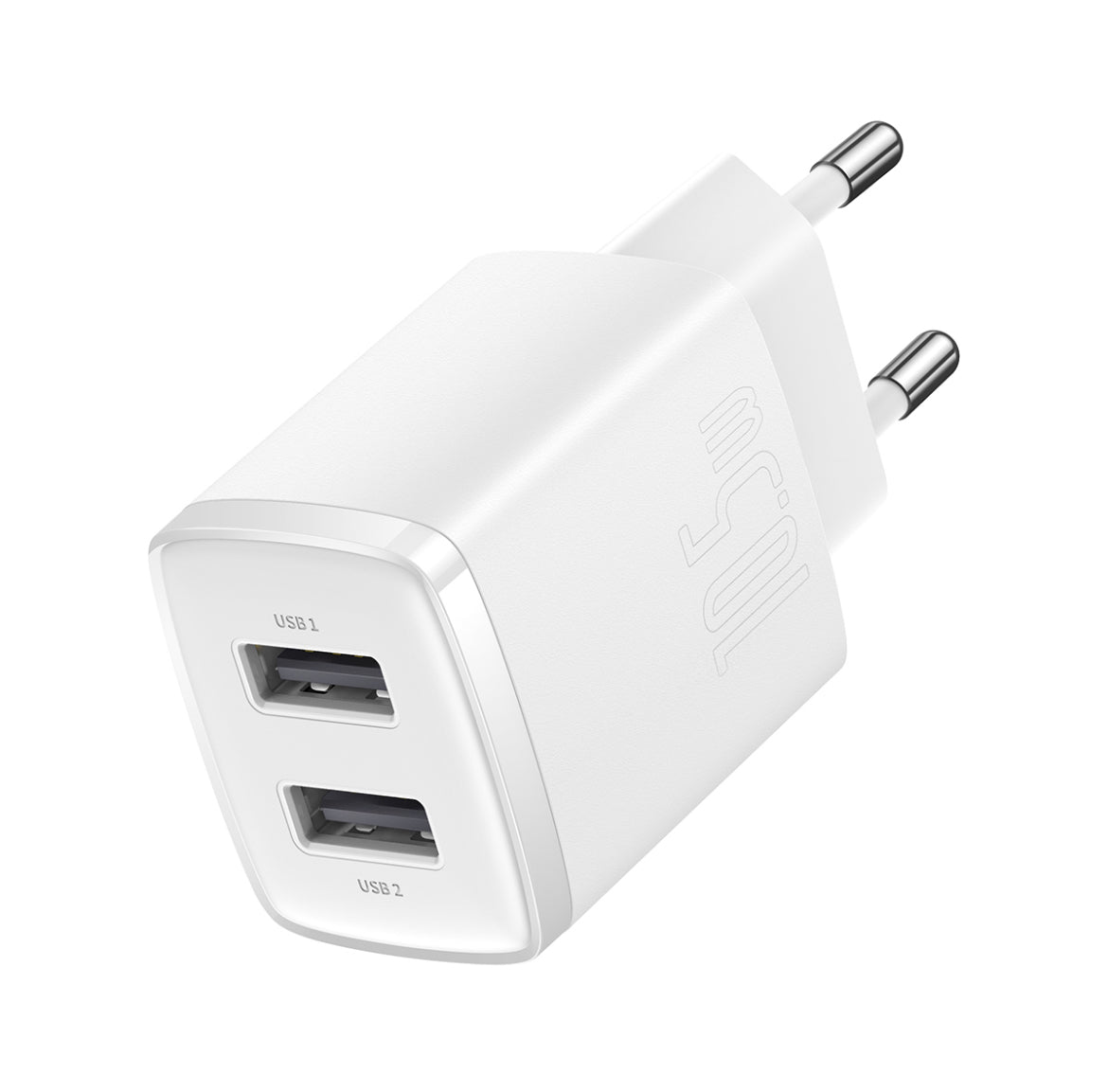 USB lader - 2 USB poorten - 10.5W - Wit