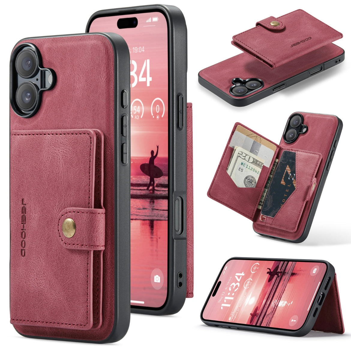 Back cover voor Apple iPhone 15/16 Series - met magnetische pasjeshouder