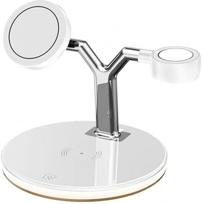 Draadloze snellader voor MagSafe -15W - 3 in 1 oplaadstation - Multifunctioneel docking station - Wit