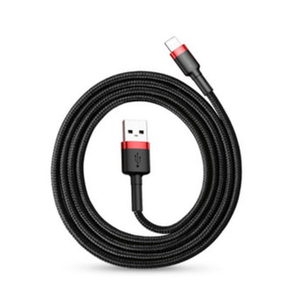 USB A naar Lightning kabel - 2.5A - Zwart/Rood