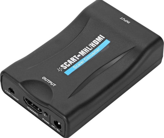 Scart naar HDMI Adapter - Full HD - 720P / 1080P - Plug & Play - Scart Schakelaar - Zwart