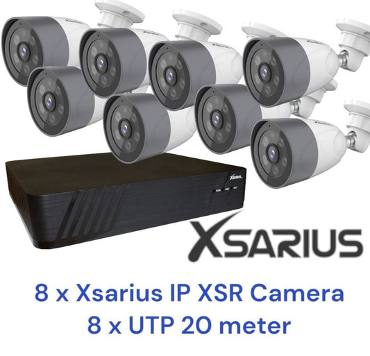 Xsarius XSR-8 Beveiligingscamera Set 8 POE Smart AI IP camera - 4MP Full HD 1080p