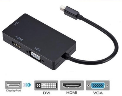 Mini displayport naar HDMI/DVI/VGA adapter - Zwart