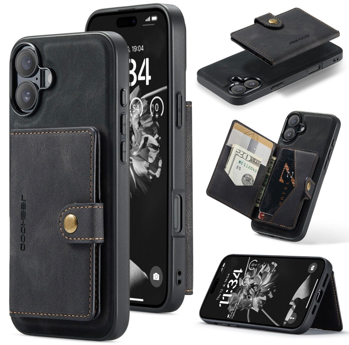 Back cover voor Apple iPhone 15/16 Series - met magnetische pasjeshouder