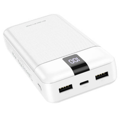 Powerbank 20000 mAH - 2x USB - Met 3 (Micro USB, Type C, Lightning) kabels - Met LED Display - Wit