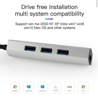 USB Splitter - USB Hub 3.0 - 4 Poorten - USB 3.0 aansluiting - Aluminium
