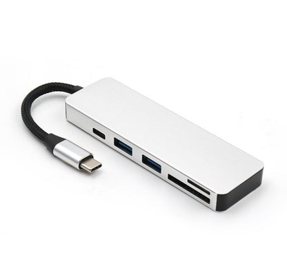 USB Splitter & SD Kaartlezer - USB Hub 3.0 - 2 Poorten - USB-C aansluiting - Aluminium