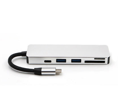 USB Splitter & SD Kaartlezer - USB Hub 3.0 - 2 Poorten - USB-C aansluiting - Aluminium