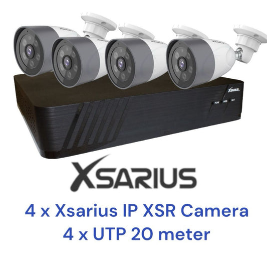 Xsarius XSR-4 Beveiligingscamera Set 4 POE Smart AI IP camera - 4MP Full HD 1080p