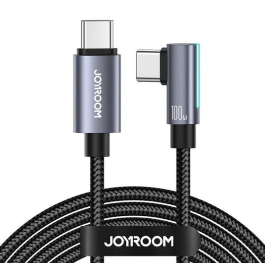 USB-C naar USB-C kabel - Nylon - 100W - 1,2 Meter - Zwart