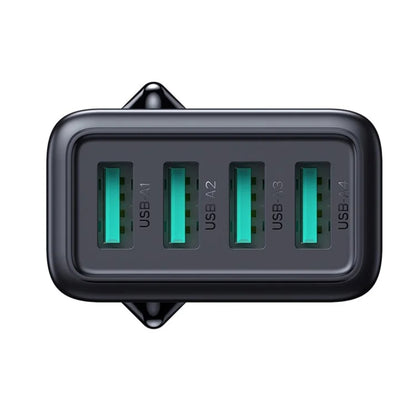 Oplader USB - 4 Poorten USB-A - Snellader 24W - Zwart