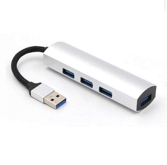 USB Splitter - USB Hub 3.0 - 4 Poorten - USB 3.0 aansluiting - Aluminium