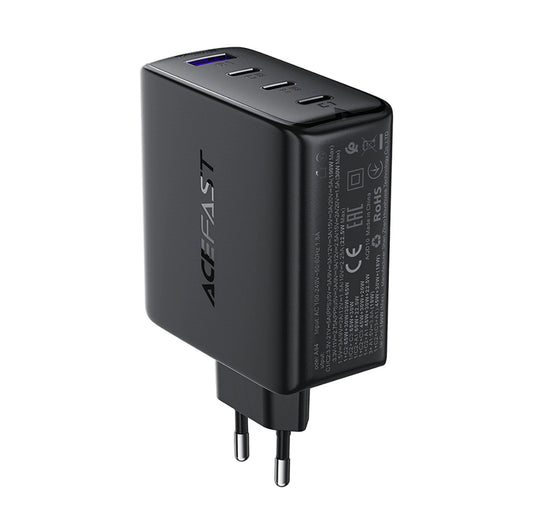 Adapter USB - Snellader - 4 Poorten - 3x USB-C 1x USB-A - 100W - Zwart