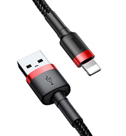USB A naar Lightning kabel - 2.5A - Zwart/Rood