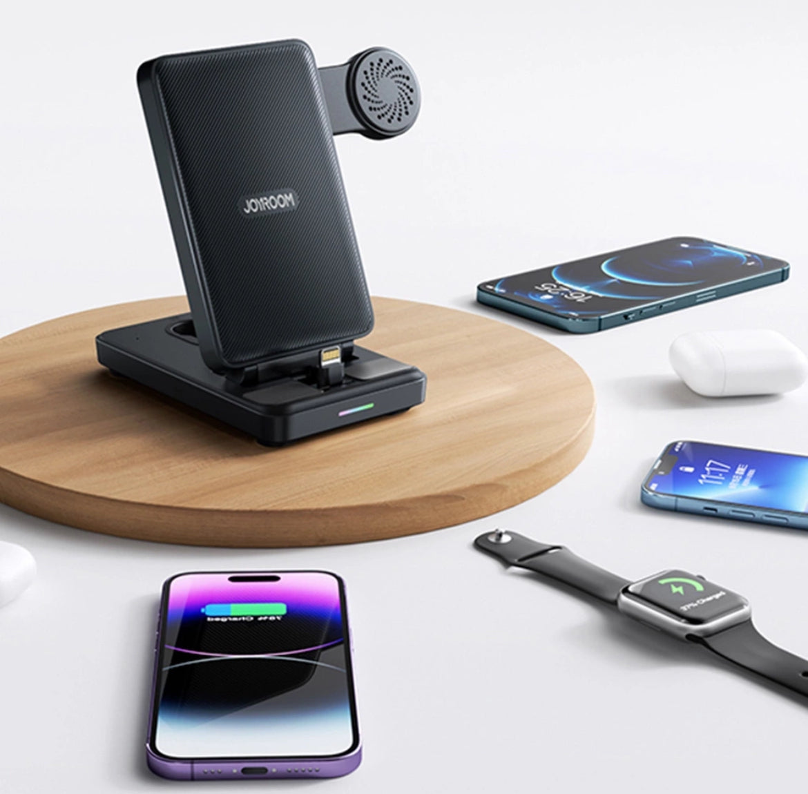 4 in 1 Oplaad station station geschikt voor MagSafe & iWatches - Zwart