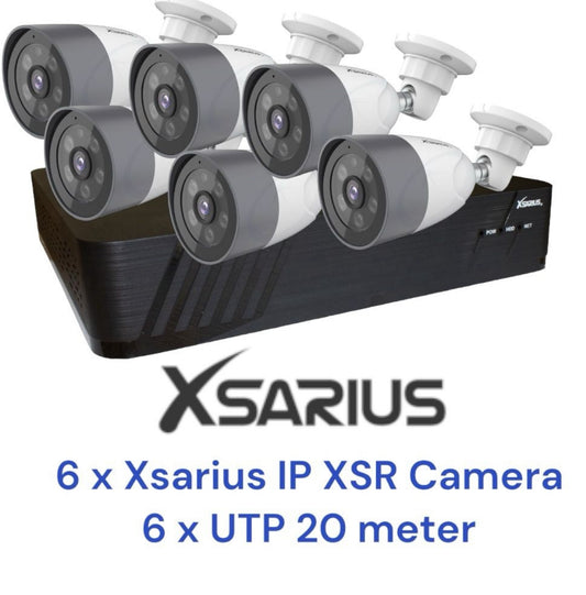 Xsarius XSR-6 Beveiligingscamera Set 6 POE Smart AI IP camera - 4MP Full HD 1080p